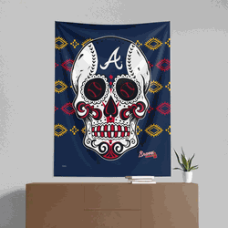 MLB Atlanta Braves Candy Skull Wall Hanging 50x60 Inches