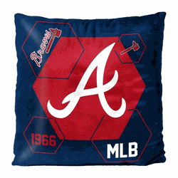 MLB Atlanta Braves Connector Velvet Reverse Pillow 16 x 16 Inches