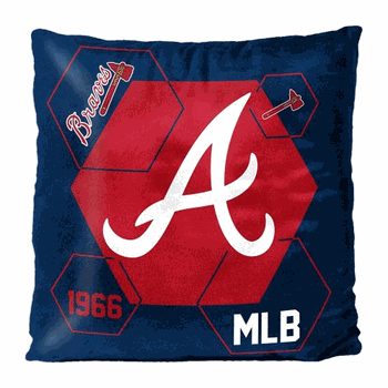 MLB Atlanta Braves Connector Velvet Reverse Pillow 16 x 16 Inches