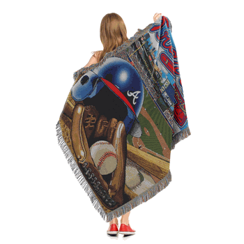 MLB Atlanta Braves Homefield Advantage Tapestry Throw Blanket 48x60 Inches