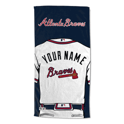 MLB Atlanta Braves Jersey Personalized Beach Towel 30 x 60 Inches