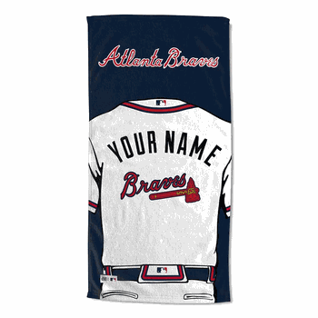 MLB Atlanta Braves Jersey Personalized Beach Towel 30 x 60 Inches