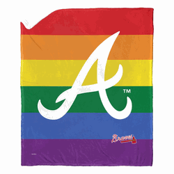 MLB Atlanta Braves Pride Series Silk Touch Sherpa Throw Blanket 50x60 Inches