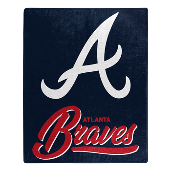 MLB Atlanta Braves Signature Raschel Throw Blanket 50x60 Inches