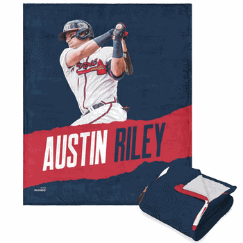 MLB Austin Riley Player Silk Touch Sherpa Throw Blanket 50 x 60 Inches