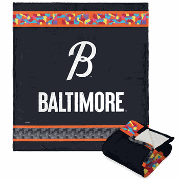 MLB Baltimore Orioles City Connect Silk Touch Sherpa Throw Blanket 50x60 Inches