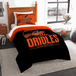 MLB Baltimore Orioles Grand Slam Twin Comforter Set 86 x 64 Inches