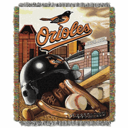 MLB Baltimore Orioles Homefield Advantage Tapestry Throw Blanket 48x60 Inches