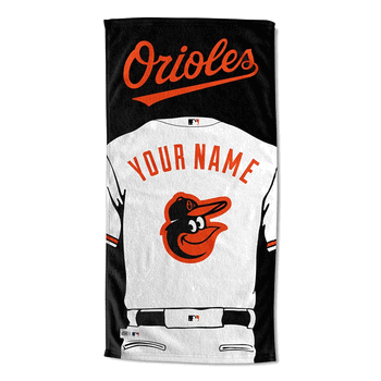 MLB Baltimore Orioles Jersey Personalized Beach Towel 30 x 60 Inches