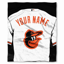 MLB Baltimore Orioles Jersey Personalized Silk Touch Throw Blanket 50x60 Inches