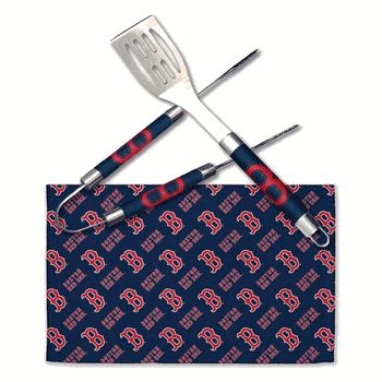 MLB Boston Red Sox 3-Piece BBQ Utensil Set 17.25 6 11 x 18 Inches