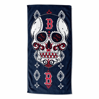 MLB Boston Red Sox Candy Skull Beach Towel 30x60 Inches