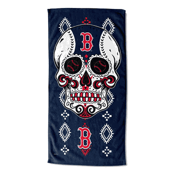 MLB Boston Red Sox Candy Skull Printed Beach Towel