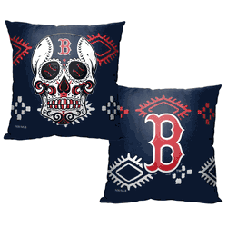 MLB Boston Red Sox Candy Skull Printed Throw Pillow