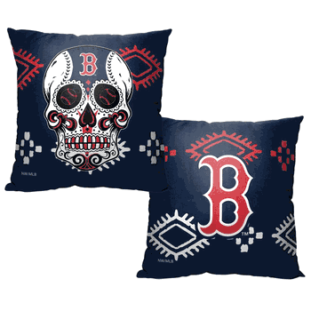 MLB Boston Red Sox Candy Skull Printed Throw Pillow
