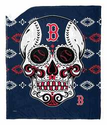 MLB Boston Red Sox Candy Skull Silk Touch Sherpa Throw