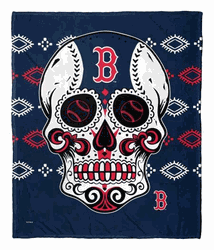 MLB Boston Red Sox Candy Skull Silk Touch Throw Blanket 50x60 Inches