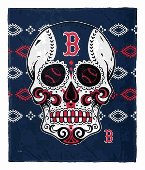 MLB Boston Red Sox Candy Skull Silk Touch Throw Blanket 50x60 Inches