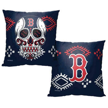 MLB Boston Red Sox Candy Skull Throw Pillow 18x18 Inches