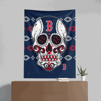 MLB Boston Red Sox Candy Skull Wall Hanging 50x60 Inches