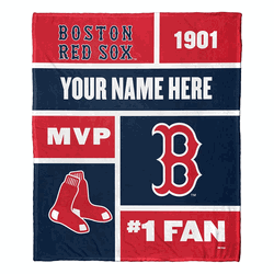MLB Boston Red Sox Colorblock Personalized Silk Touch Throw Blanket 50 x 60 Inches
