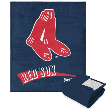 MLB Boston Red Sox Cooperstown Collection Throwback Silk Touch Sherpa Throw Blanket 50 x 60 Inches