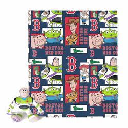 MLB Boston Red Sox Disney Toy Story Buzz Lightyear Cameo Hugger Pillow & Silk Touch Throw Blanket Set 40x50 Inches