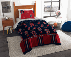 MLB Boston Red Sox Grand Slam Twin Comforter Set 86 x 64 Inches