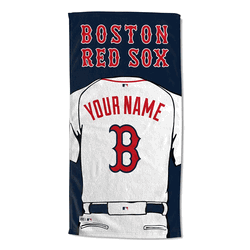 MLB Boston Red Sox Jersey Personalized Beach Towel 30 x 60 Inches