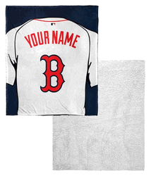MLB Boston Red Sox Jersey Personalized Silk Touch Sherpa Throw Blanket 50 x 60 Inches