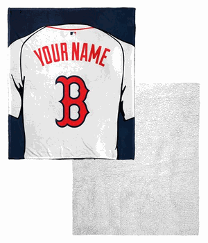 MLB Boston Red Sox Jersey Personalized Silk Touch Sherpa Throw Blanket 50 x 60 Inches