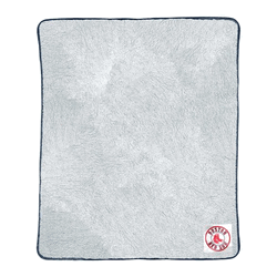 MLB Boston Red Sox Patch Two Tone Sherpa Throw Blanket 50x60 Inches