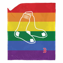 MLB Boston Red Sox Pride Series Silk Touch Sherpa Throw Blanket 50x60 Inches