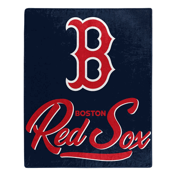 MLB Boston Red Sox Signature Raschel Throw Blanket 50x60 Inches