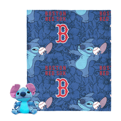 MLB Boston Red Sox Strike Stitch Hugger Pillow & Silk Touch Throw Blanket Set 40x50 Inches