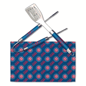 MLB Chicago Cubs 3-Piece BBQ Utensil Set 17.25 6 11 x 18 Inches