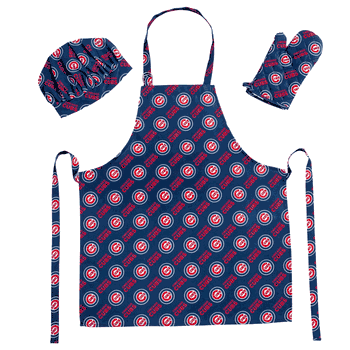 MLB Chicago Cubs 3Pc Set Apron Oven Mitt And Hat