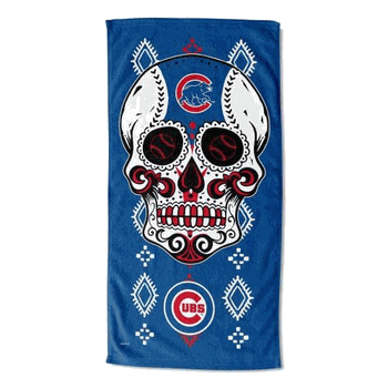 MLB Chicago Cubs Candy Skull Beach Towel 30x60 Inches
