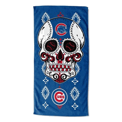MLB Chicago Cubs Candy Skull Beach Towel 30x60 Inches