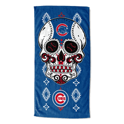 MLB Chicago Cubs Candy Skull Printed Beach Towel