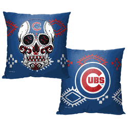 MLB Chicago Cubs Candy Skull Printed Throw Pillow