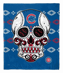 MLB Chicago Cubs Candy Skull Silk Touch Throw Blanket 50x60 Inches