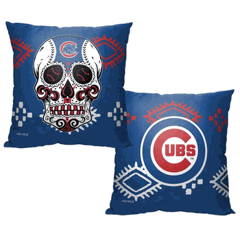 MLB Chicago Cubs Candy Skull Throw Pillow 18x18 Inches