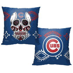 MLB Chicago Cubs Candy Skull Throw Pillow 18x18 Inches