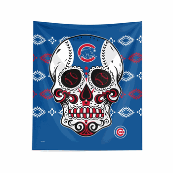 MLB Chicago Cubs Candy Skull Wall Hanging 34x40 Inches