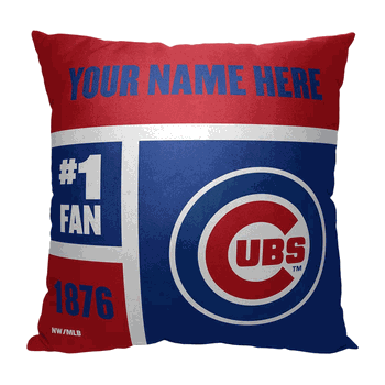 MLB Chicago Cubs Colorblock Personalized Throw Pillow 18x18 Inches