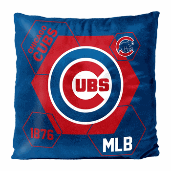 MLB Chicago Cubs Connector Velvet Reverse Pillow 16 x 16 Inches