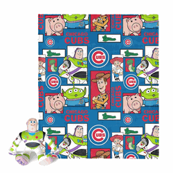 MLB Chicago Cubs Disney Toy Story Buzz Lightyear Cameo Hugger Pillow & Silk Touch Throw Blanket Set 40x50 Inches
