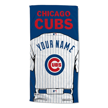 MLB Chicago Cubs Jersey Personalized Beach Towel 30 x 60 Inches