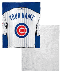 MLB Chicago Cubs Jersey Personalized Silk Touch Sherpa Throw Blanket 50 x 60 Inches